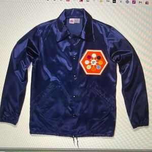 Ebbets Fields Flannels Jacket Sasquatch Festival 2014 Navy satin jacket